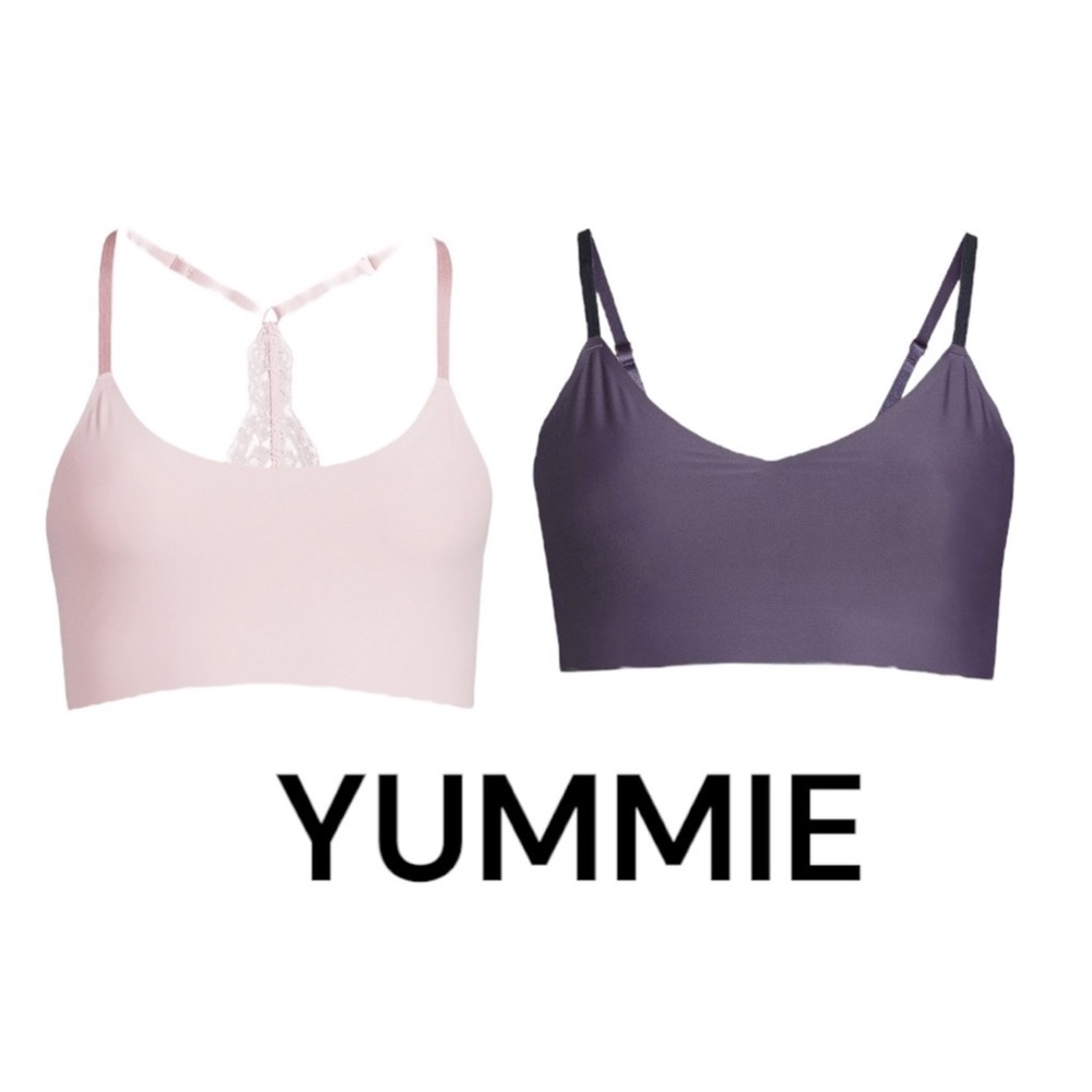 2 New Authentic Yummie by Heather Thomson designer padded bralettes fit 32A 32B
